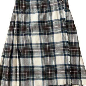 Vintage Plaid Men’s Kilt in Blue and Brown